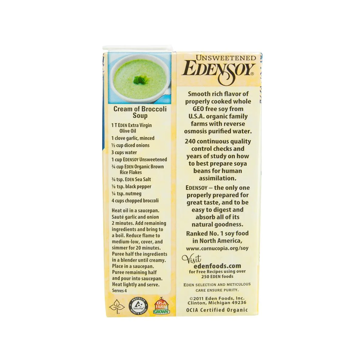EDENSOY Organic Unsweetened Soymilk  (946mL)