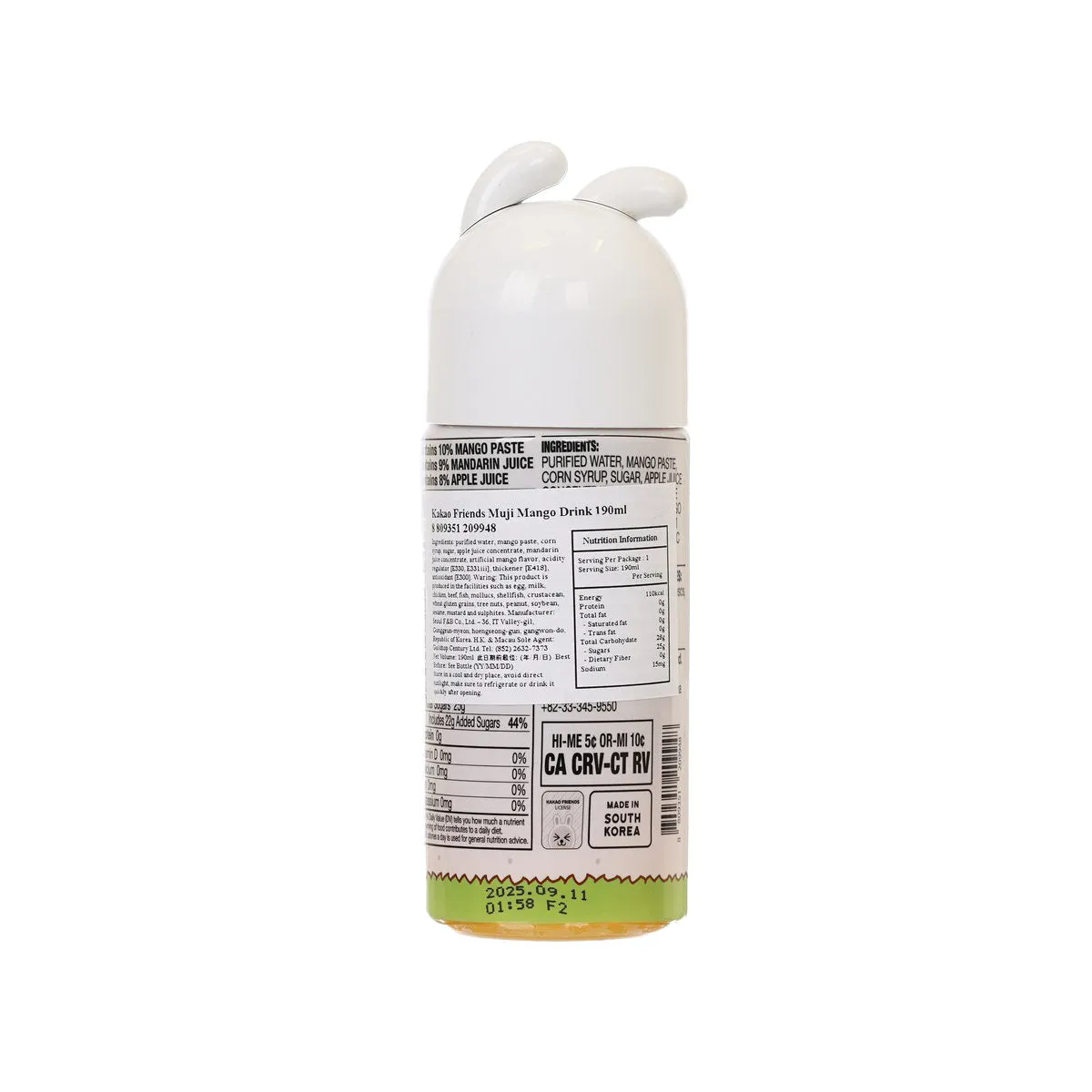 KAKAO FRIENDS Muji Mango Drink [PET]  (190mL)
