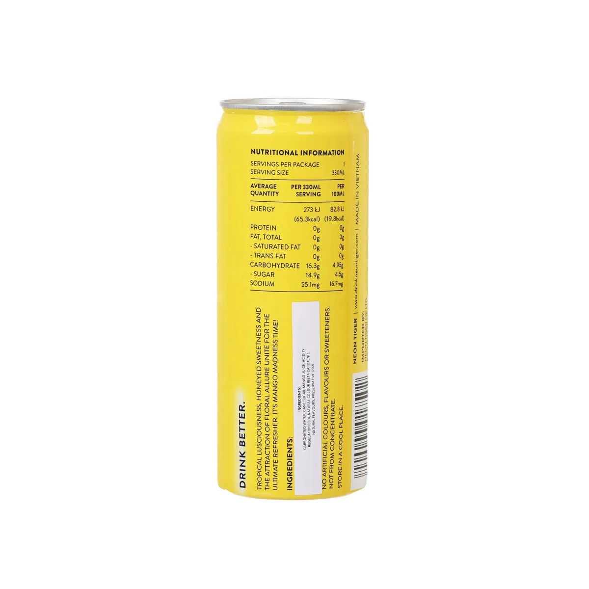 NEON TIGER Real Fruit Soda - Mekong Delta Mango [Can]  (330mL)